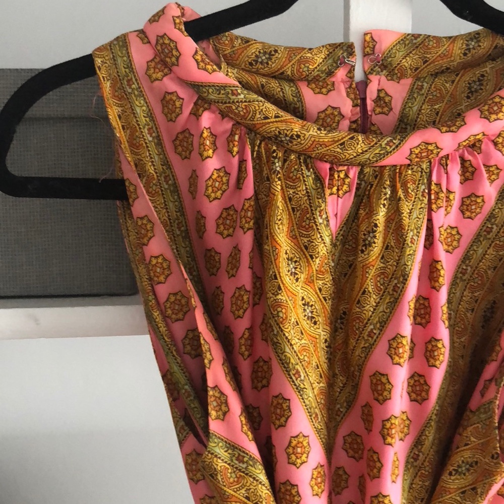 1970s Scarf Print mini dress